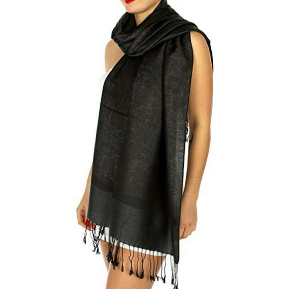 NEW Blue and Gray Pashmina Style Elegant Shawl - Picture 3 of 4